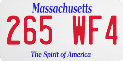 MA license plate 265WF4
