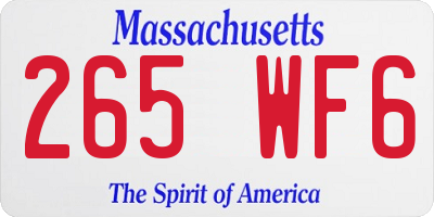 MA license plate 265WF6