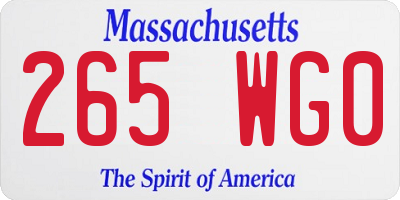 MA license plate 265WG0