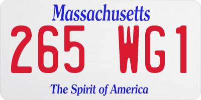 MA license plate 265WG1