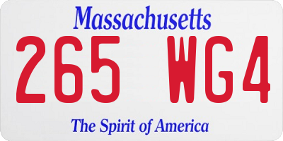 MA license plate 265WG4