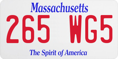 MA license plate 265WG5