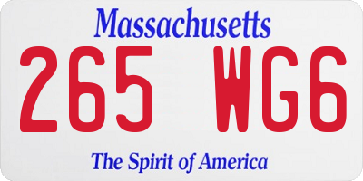 MA license plate 265WG6