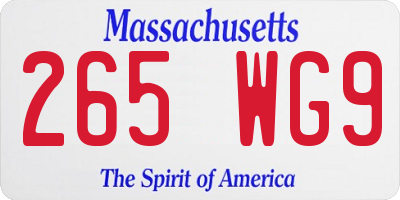 MA license plate 265WG9