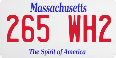 MA license plate 265WH2