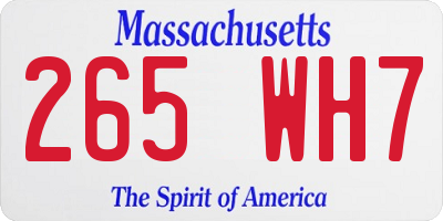 MA license plate 265WH7