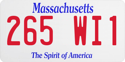 MA license plate 265WI1
