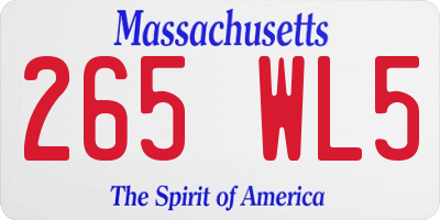 MA license plate 265WL5