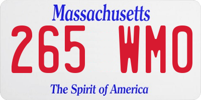MA license plate 265WM0