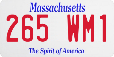 MA license plate 265WM1