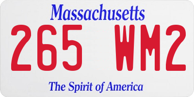 MA license plate 265WM2