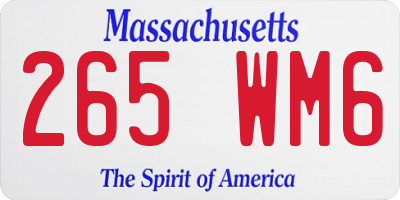 MA license plate 265WM6