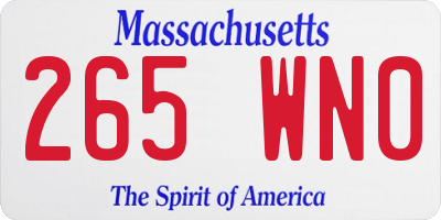 MA license plate 265WN0