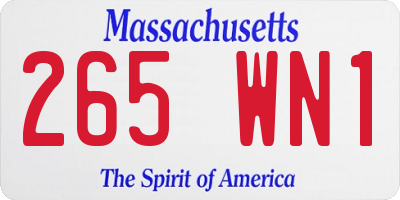 MA license plate 265WN1