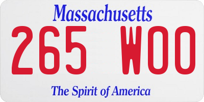 MA license plate 265WO0
