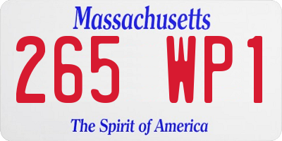 MA license plate 265WP1