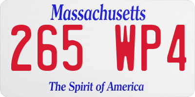 MA license plate 265WP4