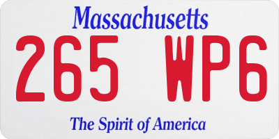 MA license plate 265WP6