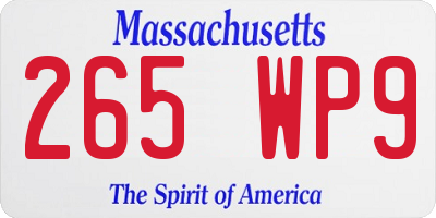 MA license plate 265WP9