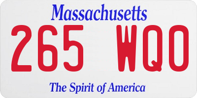 MA license plate 265WQ0