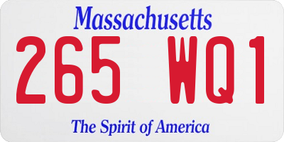 MA license plate 265WQ1