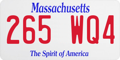 MA license plate 265WQ4