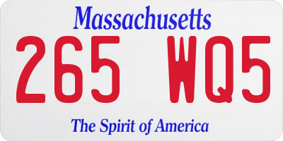 MA license plate 265WQ5