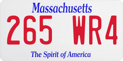 MA license plate 265WR4