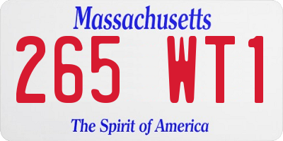 MA license plate 265WT1