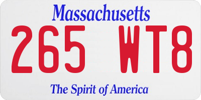 MA license plate 265WT8