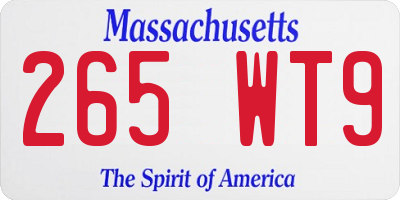 MA license plate 265WT9
