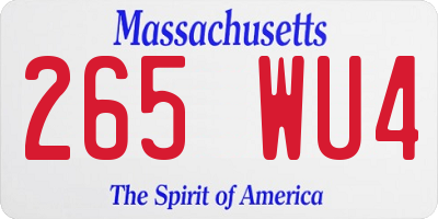 MA license plate 265WU4