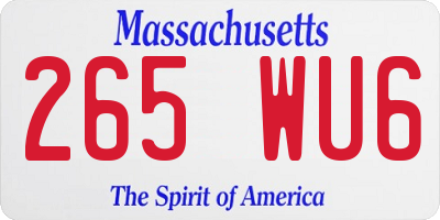 MA license plate 265WU6
