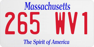 MA license plate 265WV1
