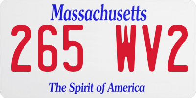 MA license plate 265WV2