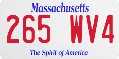 MA license plate 265WV4