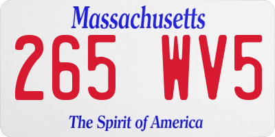 MA license plate 265WV5