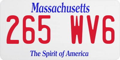 MA license plate 265WV6