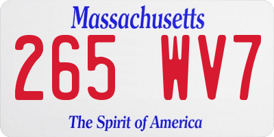 MA license plate 265WV7
