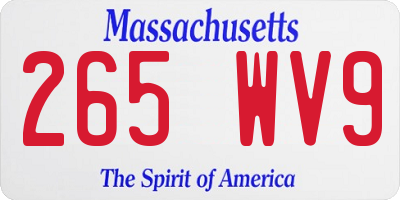 MA license plate 265WV9