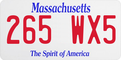 MA license plate 265WX5