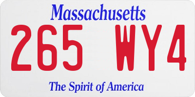 MA license plate 265WY4