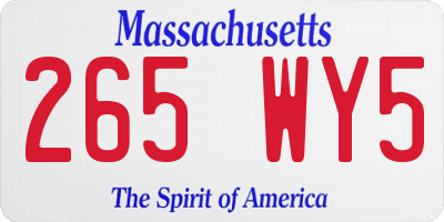 MA license plate 265WY5
