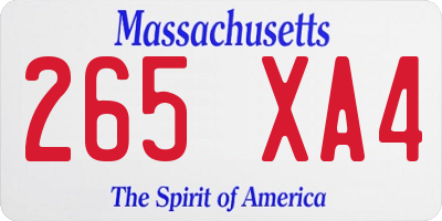 MA license plate 265XA4