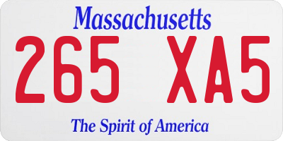 MA license plate 265XA5