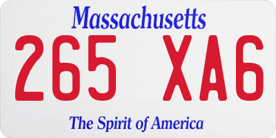 MA license plate 265XA6