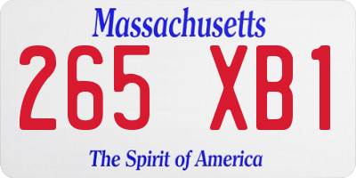 MA license plate 265XB1