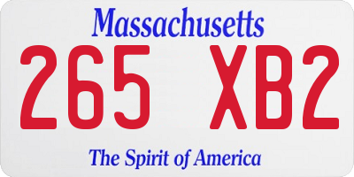 MA license plate 265XB2