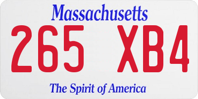 MA license plate 265XB4