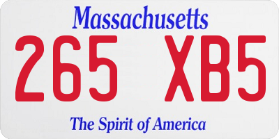 MA license plate 265XB5